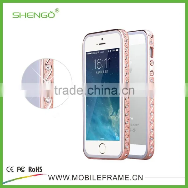 Diamond Metal Bumper With TPU Case for IPhone 5/5S photo-2