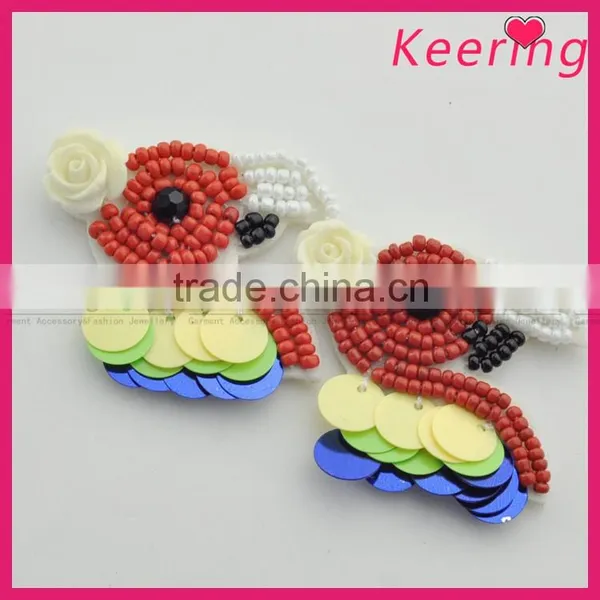 Custom High Quality Bird Beaded Patch for Shoes photo-2