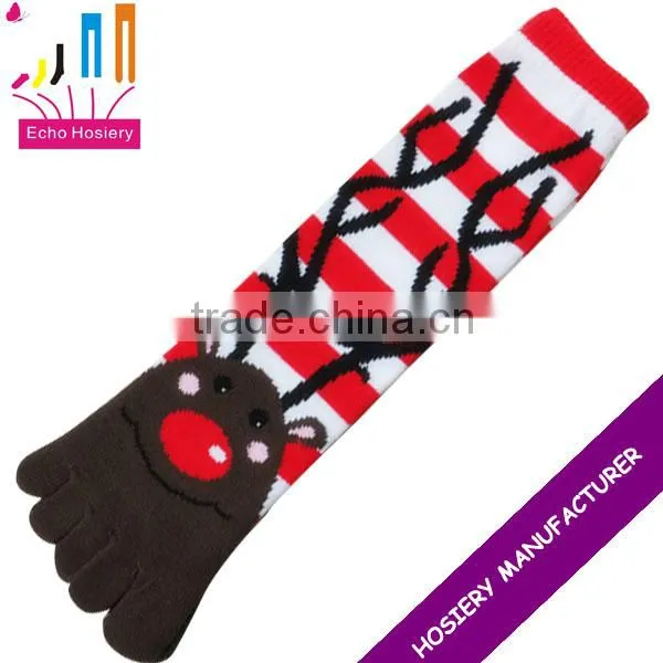 Christmas Toe Socks With Moose