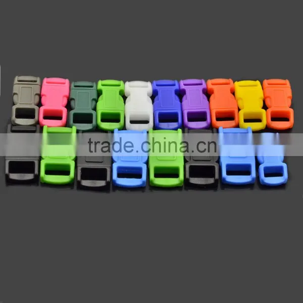2017 New Paracord Accessories 3/8" 1/4" Colorful Curved Side Release Plastic Buckle for Paracord Bracelet photo-4