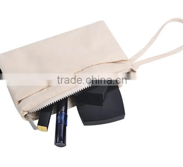 Natural Plain Cosmetic Clutch Beige Toiletry Bag Quality Choice photo-4