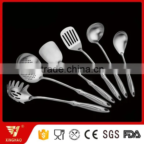 Hot Sale 6 Pcs Satin Finish Cookware Stainless Steel Utensil Set for Exporting