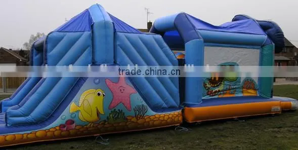 32ft Long Small Inflatable Seaworld Obstacle Course for Kids photo-3