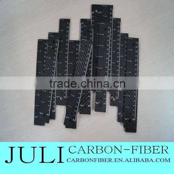 3K surface Carbon Fiber scale ruler, customized carbon fiber measuring tool for special use
