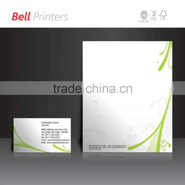 Letterhead and Business card printing with customised design from India