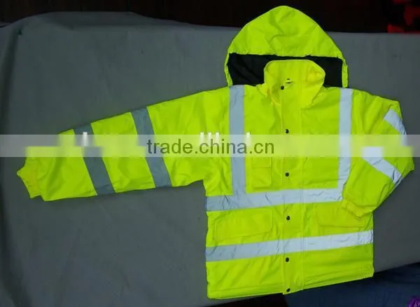 2016 Wholesale Fluorescent Reflective Safety Hi Vis Jacket With 3m Tape Winter Reflective Jacket photo-2