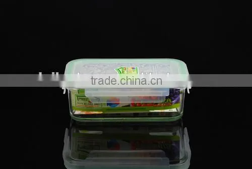 Rectangle Glass Bowl With White Plastic Cap