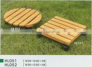 Wooden Square / Round Pot Mover With Plastic Roller