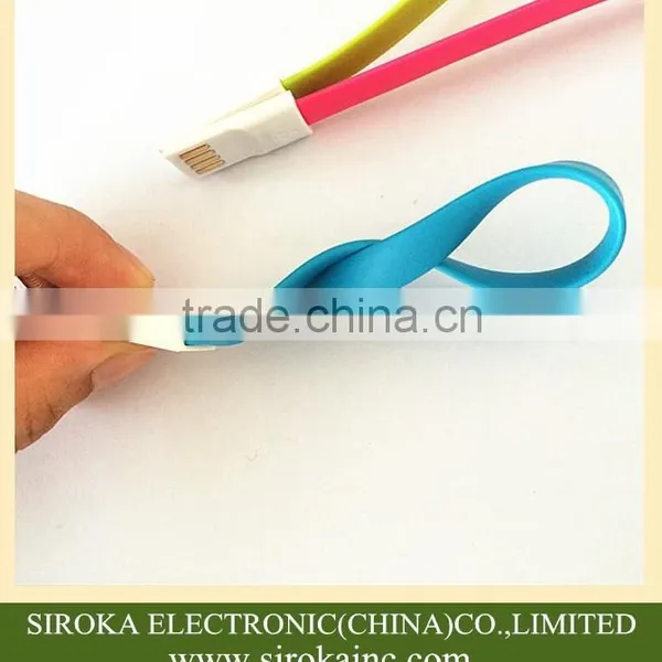 Colorful Design Flat Noodle Magnetic 2.0 Usb Mobile Cable for HTC Mobile Cellphone photo-6