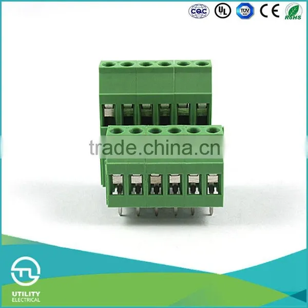 UTL 2016 Highest Demand 5mm Pitch Brass Contact Screw Clamp PCB Terminal Block 0.2mm To 4mm photo-2