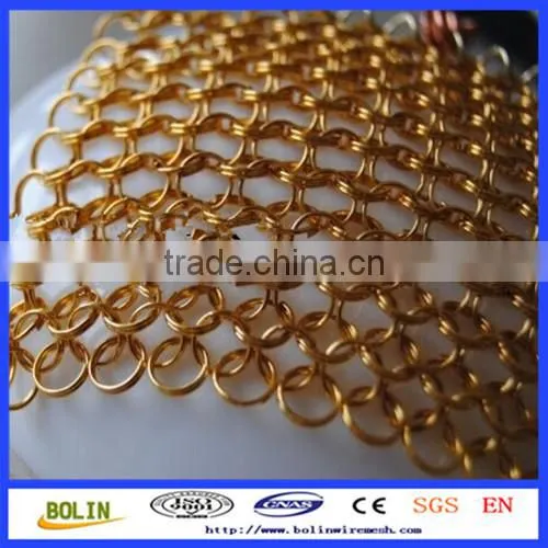 Golden Color Stainless Double Circular Ring Meshes for Custains photo-4