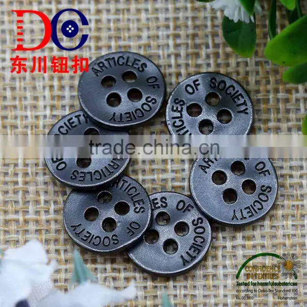Gunmetal Sew Button 4 Hole Metal Button for Jeans Shirt photo-2