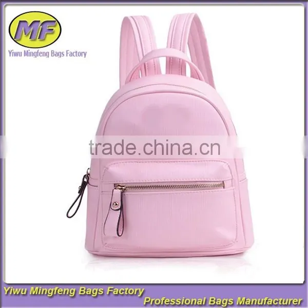 High Quality PU Leather Pink Girl Backpack