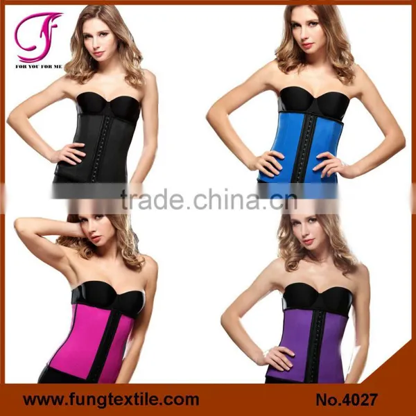 4027 Rubber Waist Corset , Latex 3 Hook Steel Boned Waist Reducing Corset photo-2
