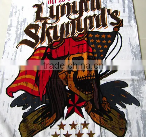 100% Cotton China Made VELOUR Printed Pirate Beach Towel Pirate Design Beach Towel photo-2