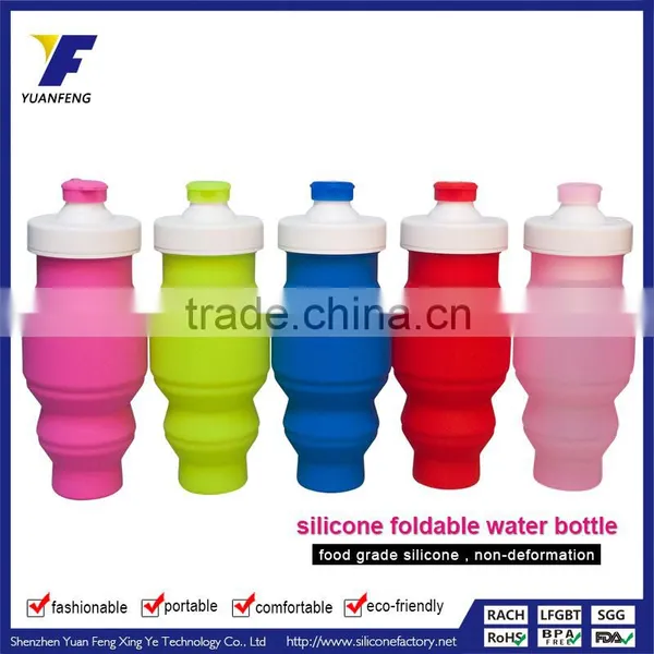 2016 Hot Sale 530ml Cheap Price Folding Silicone Water Bottle photo-4