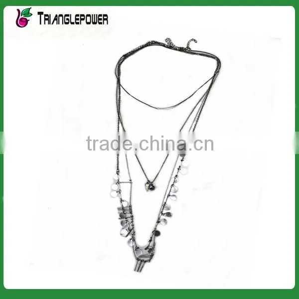 Fashion Metal Multi-layer Chain Necklace With Tassels and Rhinestones photo-2