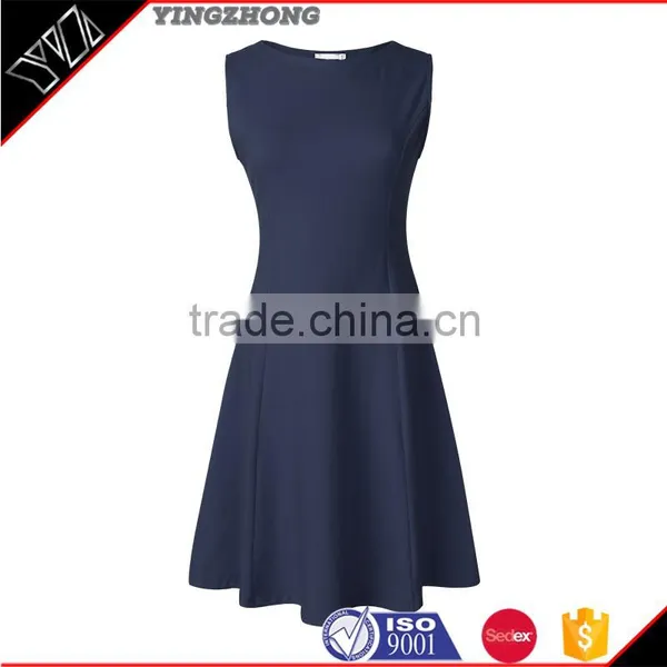 The New Literary Version Round Collar Elegant Sleeveless Dress Skirt photo-3