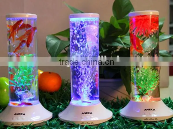 Voice Control LED Pretty Fish Tank Wireless Bluetooth Speaker With Radio photo-4