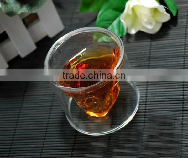 Skull Glass Cup/ Handmade Glass Cup/ Square Glass Cup photo-4