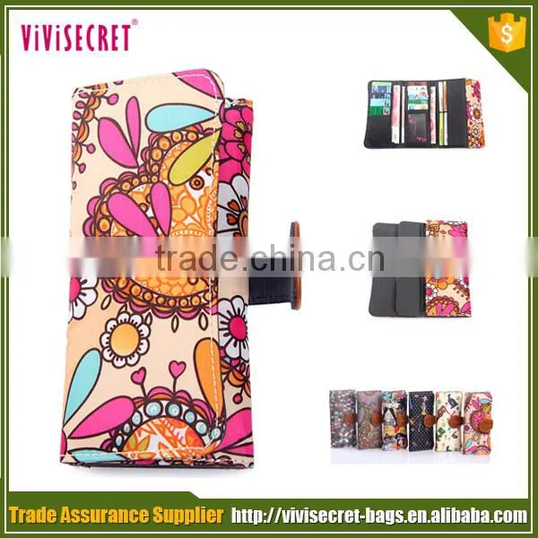 2015 New Arrivals Brand Lady Wallet Colorful Multifunction Nylon Women Wallet With 16 Card Slots