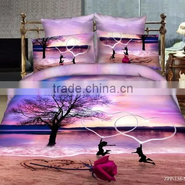 3D Beach Rose Purple Comforter Bedding Set / Comforters Sets