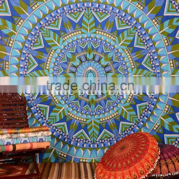 Large Indian Tribal Ombre Mandala Hippie Bohemiean Cotton Bedding Home Decor Bedspread photo-5