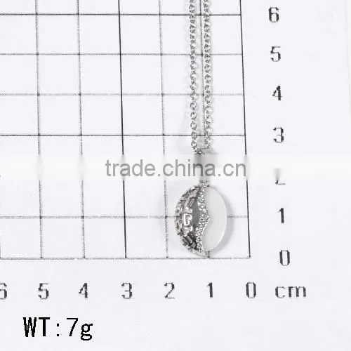 Guangzhou Biggest Wholesale Fashionable White Ceramics Micr-setting Diamonds Necklace photo-2