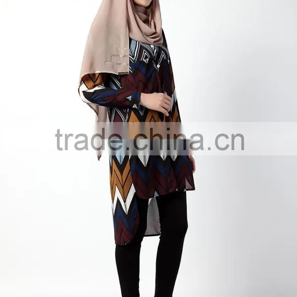Modern Loose Chiffon Muslim Blouse Cardigan photo-2