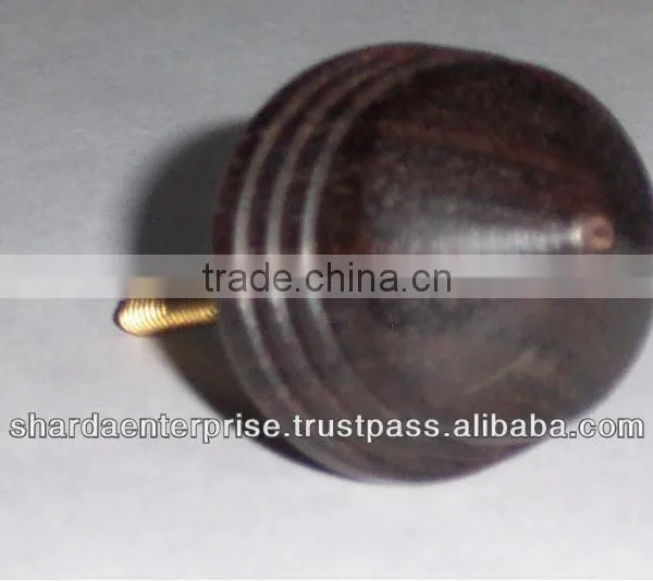 Plain Black Wooden Knob