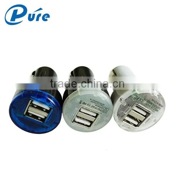 Mini Pacifier ABS Car Charger for Smartphone , Portable Car Charger With Dual Usb Powerbank for Tablet PC photo-5