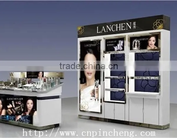 Elegant Wooden Cosmetic Store Wall Display Shelf and Showcase for Sale photo-2