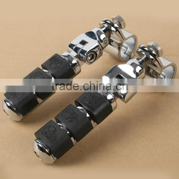 New Chrome Front Footrest Foot Pegs 30mm photo-6