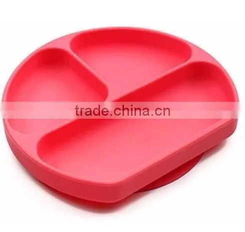 Silicone Grip Dish,Silicone Kids Strong Suction Base ,Feeding Plate photo-4