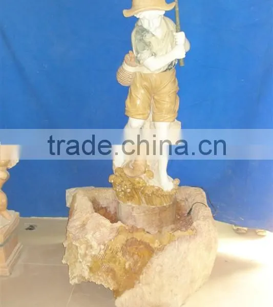 Two Children Fountain Marble Stone for Home Decorations photo-2