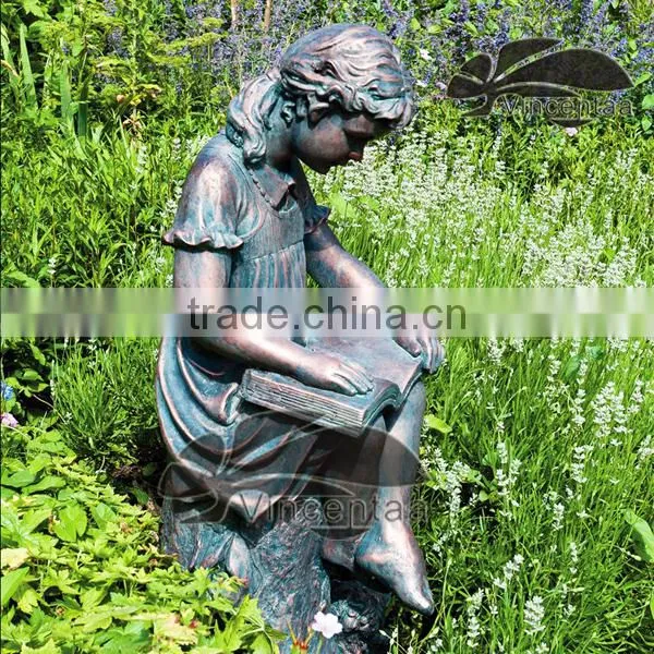 High Quality Bronze Girl Reading Statue With Customized Service VSG-028 photo-3