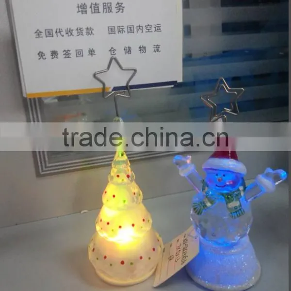 Led Acrylic Plastic Mini Tree Snowman Business Card Holder photo-6