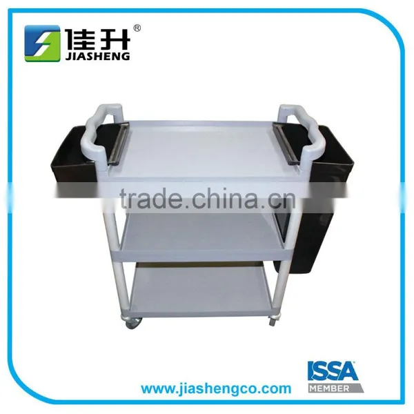 3 Shelf Plastic Service Cart Restaurant Cleaning Cart 07101*01 photo-4