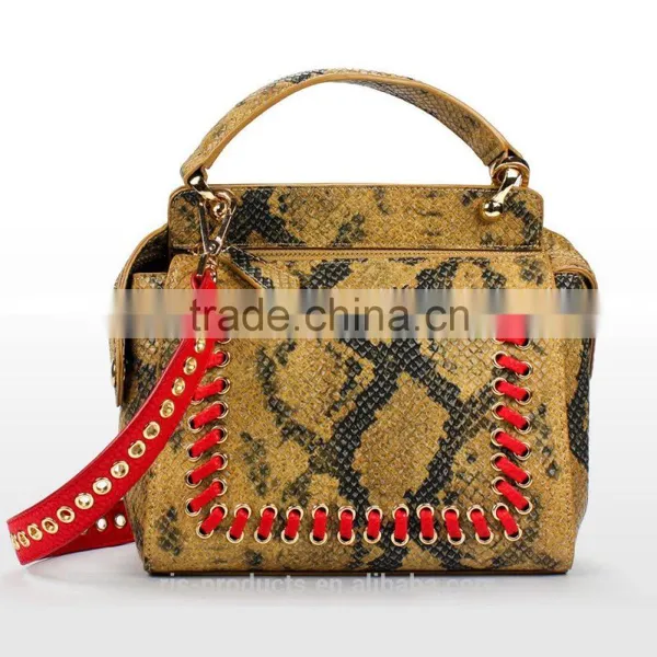 2016 High Quality Snakeskin Pattern Handbag Ladies Shoulder Bag