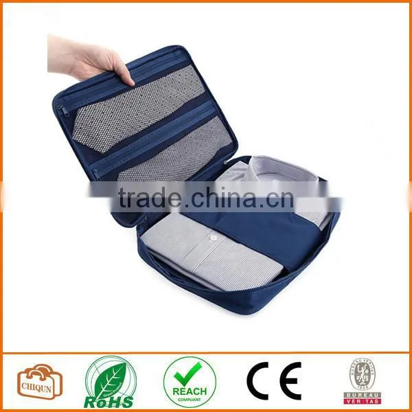 Multi-functional Travel Shirt Tie Pouch Organizer Luggage Clothes Packing Bag Case for Men Blue