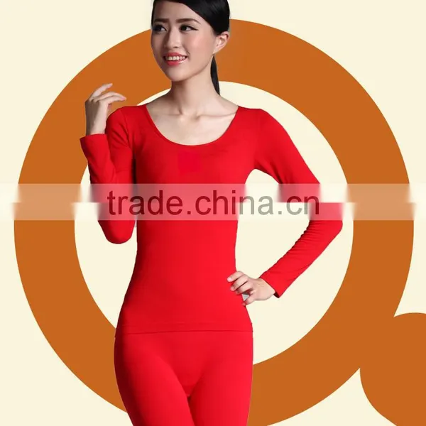 Custom Hot Sale 2014 Women's Seamless Thermal Underwear Thin Body Suit O-neck Winter Warm Tight Long Johns Top+pant Shapewear se photo-3