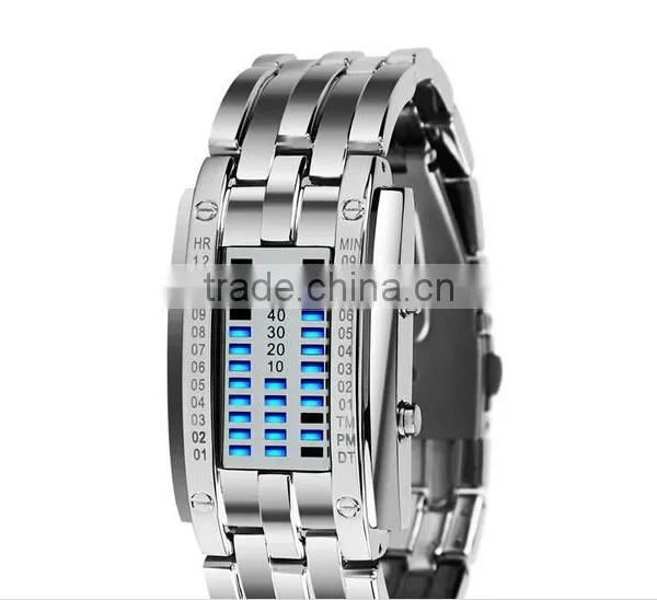 HOT Tungsten Steel Watches Men Binary LED Watch Sport Clock Outdoor Fashion Watch Calendar Luxury Digital Lovers Watch Pair photo-4