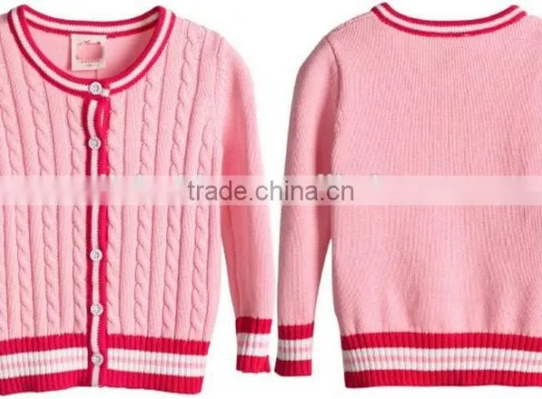 Wholesale Custom Handmade Child Children's Cable Knit Cardigan photo-2