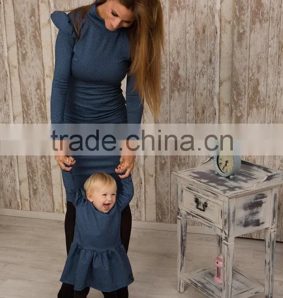 Designer Baby Frocks Mother Daughter Matching Long Sleeves Party Dress photo-2