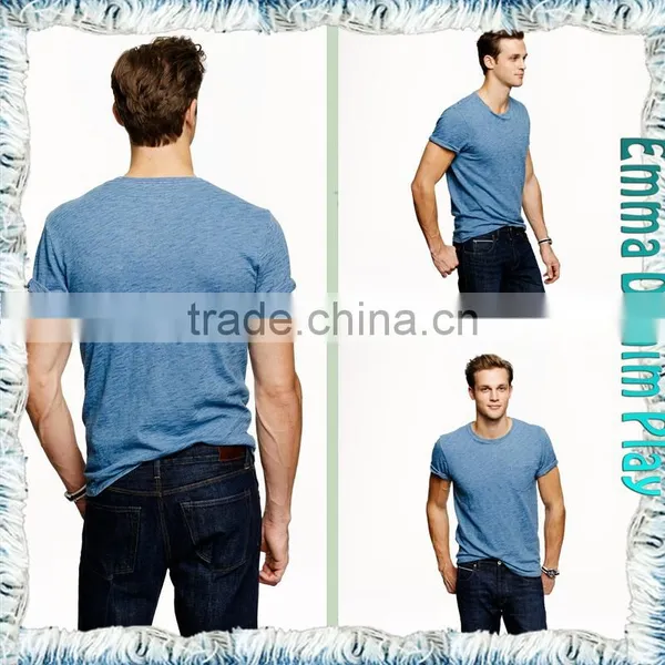 2016 Latest Customized Style Fashion Sexy Men's High Quality Soft Cotton Boat Neck T-shirts photo-5