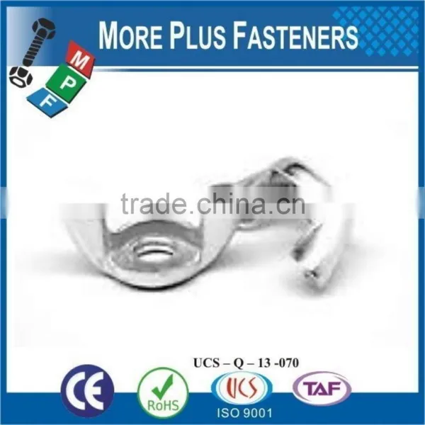 Made in Taiwan Brass Plated Coarse Thread Zinc Plating Steel Stamped Wing Nut photo-3