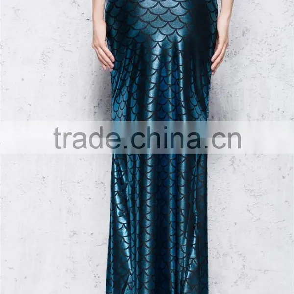 Ladies Sexy Maxi Long Shiny Mermaid Skirts Fish Scale Dress photo-6