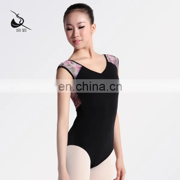 116141052 Mesh Printed Leotard Floral Leotards