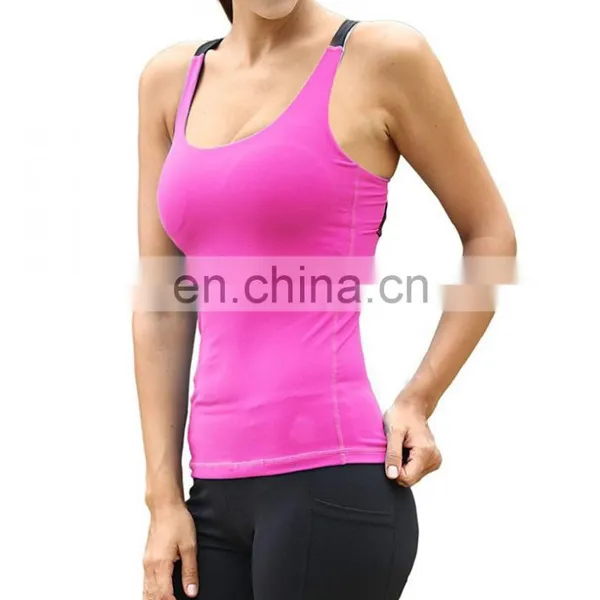 Wholesale Sport Women's Athletic Tank Top Vest Gym Seamless Nude Yoga Tops photo-4