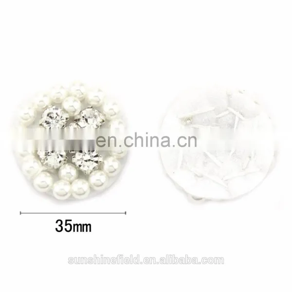 New Fashionable Handsewn Alloy Rhinestone Button With Pearl for Accessories With Silver Plating photo-2